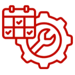 Garage door preventative maintenance icon showing tune-up and inspection tools