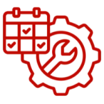 Garage door preventative maintenance icon showing tune-up and inspection tools