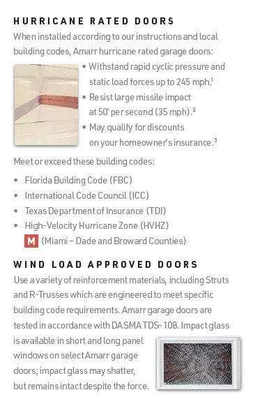 Close-up of a hurricane-resistant garage door emphasizing its durable materials and design